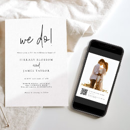 Convite Código QR Foto Moderna Imaginária Que Fazemos Casa