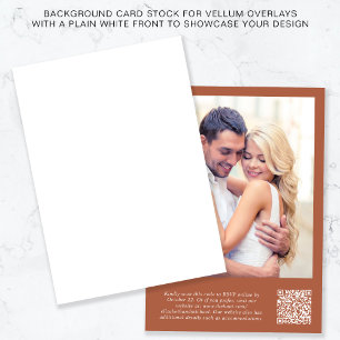 Convite Código QR Fotográfico Terracotta Fundo Vellum Over