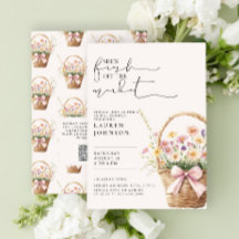 Código QR Fresh Off the Market Floral Chá de Noiva