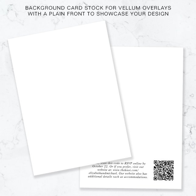 Convite Código QR Fundo Branco Para Sobreposição Vellum (Criador carregado)