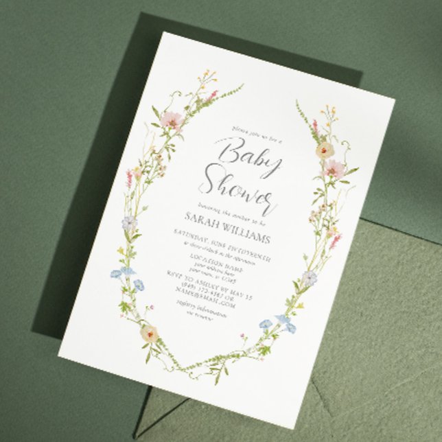 Convite Código QR Gênero Chá de fraldas de flor selvagem n (Spring Blooms: A Floral Baby Shower Celebration!)