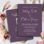Convite Código QR Mauve Elegante Tudo Em Um Casamento Mode<br><div class="desc">Código QR Mauve Elegante Tudo Em Um Simples Cartão De Convite De Casamento Minimalista Simples De Script Moderno. Celebre o seu dia especial com esta elegante e bela carta de convite para casamento para embelezar a sua ocasião especial. Todos os textos estão pré-organizados para que você personalize fácil e rapidamente...</div>