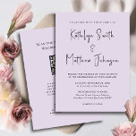 Convite Código QR Mauve Elegante Tudo Em Um Casamento Mode<br><div class="desc">Código QR Mauve Elegante Tudo Em Um Simples Cartão De Convite De Casamento Minimalista Simples De Script Moderno. Celebre o seu dia especial com esta elegante e bela carta de convite para casamento para embelezar a sua ocasião especial. Todos os textos estão pré-organizados para que você personalize fácil e rapidamente...</div>