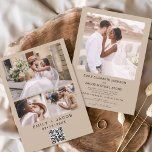 Convite Código QR - Minimalista Terracotta Wedding Phot<br><div class="desc">Moderno Elegante 4 Colagem de Fotos Terracotta Convite De Casamento Minimalista. Os cartões de código QR de Convite para Casamento contêm uma tipografia moderna que é elegante,  simples e moderna de usar depois de você celebrar o dia de casamento simples e minimalista.</div>