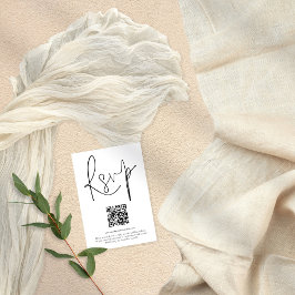 Convite Código QR moderno de casamento com qualquer placa 