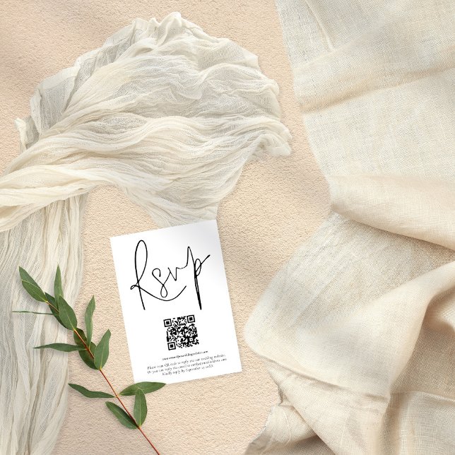 Convite Código QR moderno de casamento com qualquer placa  (Criador carregado)