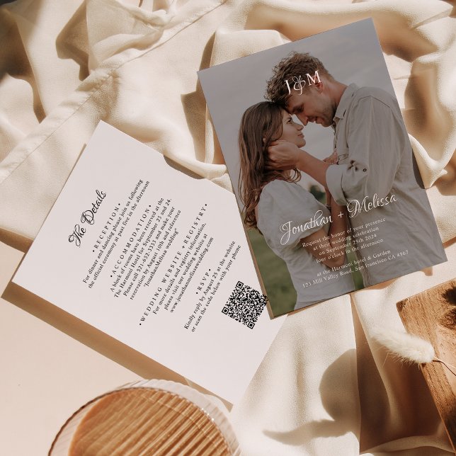 Convite Código QR Orçamento Tudo em Um Casamento de Sobrep (Criador carregado)