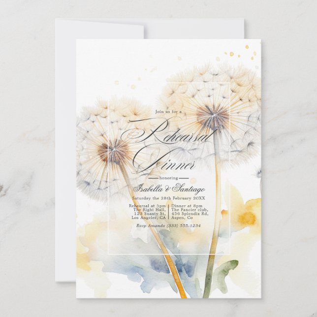 Convite Código QR para Jantar de Treino de Casamento Dande (Frente)