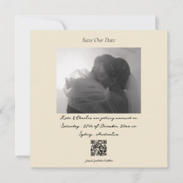 Convite Código QR personalizado de foto moderna Salvar a D