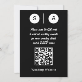 Convite Código QR preto e branco, Simples e Chic