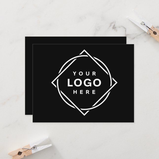 Convite Código QR Preto Logo | Negócios Modernos e Elegant (Frente/Verso In Situ)