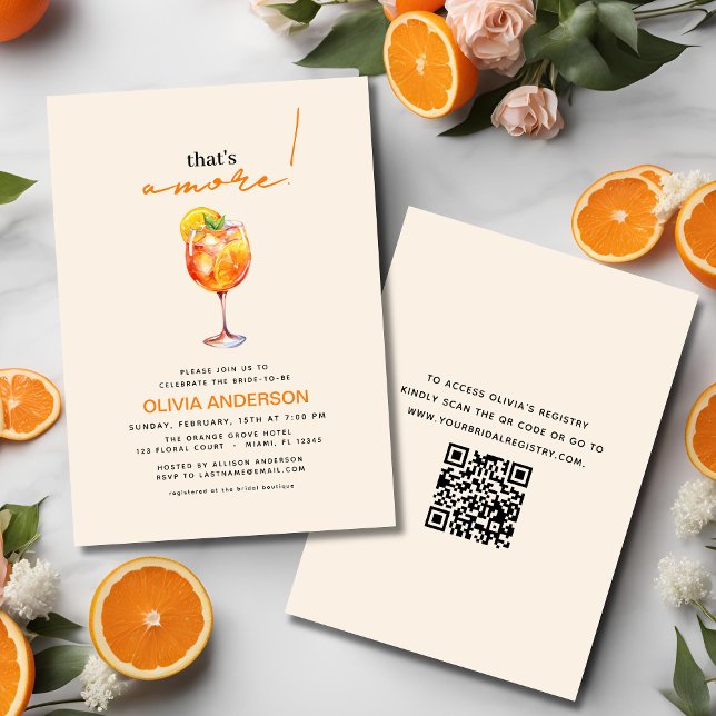 Convite Código QR que é Chá de panela Amore Spritz (Criador carregado)