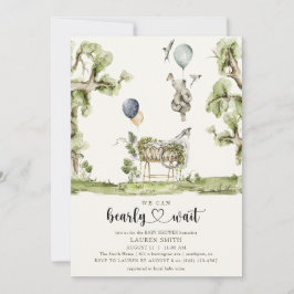 Convite Código QR que podemos esperar Chá de fraldas Woodl