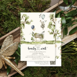 Convite Código QR que podemos esperar Chá de fraldas Woodl