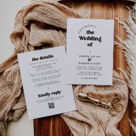 Convite Código QR Retroativo - Tudo Em Um Casamento