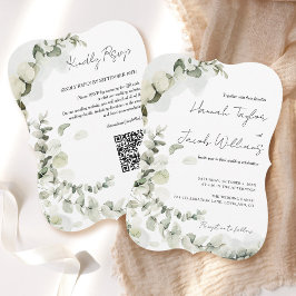 Convite Código QR RSVP Casamento Eucalyptus