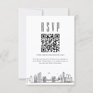 Convite Código QR RSVP de Casamento Brooklyn