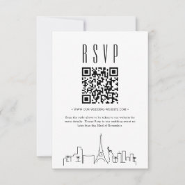 Convite Código QR RSVP de Casamento de Las Vegas
