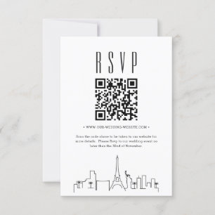 Convite Código QR RSVP de Casamento de Las Vegas
