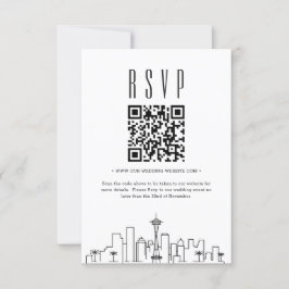 Convite Código QR RSVP de Casamento Seattle