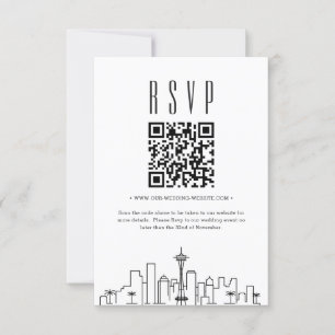 Convite Código QR RSVP de Casamento Seattle