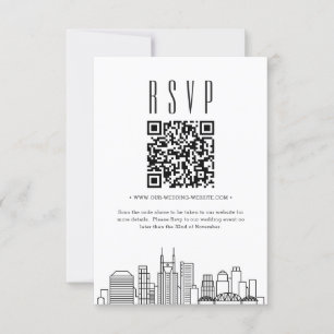Convite Código QR RSVP do Casamento Nashville