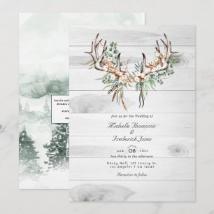 Convite Código QR Rústico RSVP Casamento Boêmio