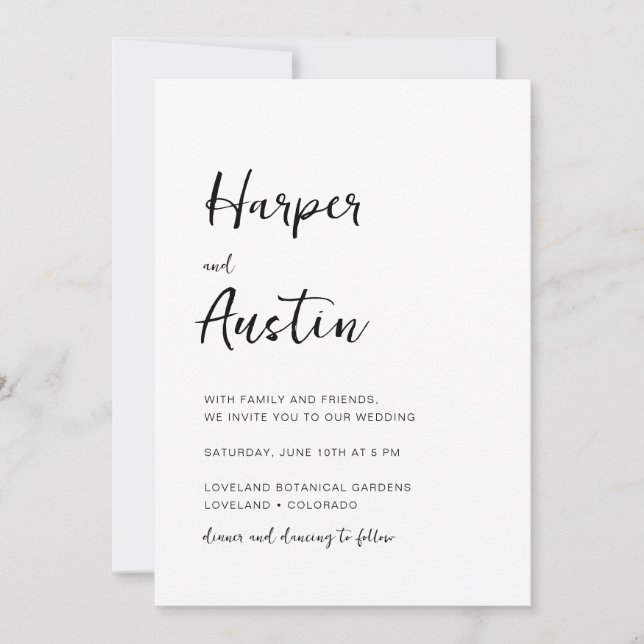 Convite Código QR Script Casamento (Frente)