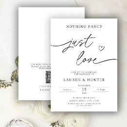Convite Código QR Script Nada Chique Apenas Amor Casamento