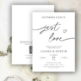 Convite Código QR Script Nada Chique Apenas Amor Casamento