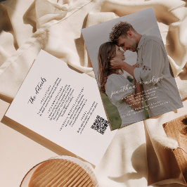Convite código QR | Todos em um Casamento de Script Elegan