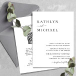 Convite Código QR - Tudo em um casamento Chic de Tipografi<br><div class="desc">Tudo Em Um Código QR A Tipografia Moderna Simples Cartão De Convite De Casamento Minimalista. Celebre o seu dia especial com esta elegante e bela carta de convite para casamento para embelezar a sua ocasião especial. Todos os textos estão pré-organizados para que você personalize fácil e rapidamente com seus próprios...</div>