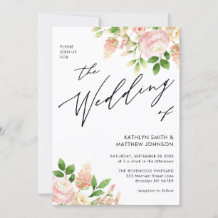 Convite Código QR Tudo em Um Casamento Rosa Rosa Rosa Rosa