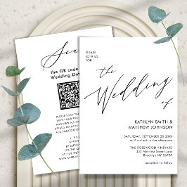 Convite Código QR tudo em um simples casamento de script e