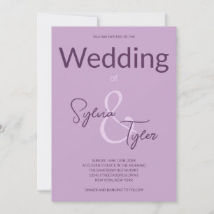 Convite Código QR Typografia Casual Casual Casamento Roxo