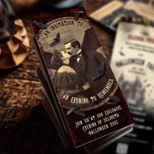 Convite Código QR Vampiro Românico Vampiro Dracula Hallowe