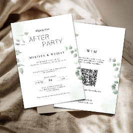 Convite Código QR Vegetação Festa Felizes para Sempre Casa