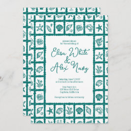 Convite Código QR Verde de Casamento PERSONALIZADO de Seas