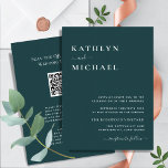 Convite Código QR Verde Tudo em Um Casamento Moderno Minim<br><div class="desc">Código QR da Tipografia Moderna Verde Tudo Em Um Cartão De Convite De Casamento Minimalista. Celebre o seu dia especial com esta elegante e bela carta de convite para casamento para embelezar a sua ocasião especial. Todos os textos estão pré-organizados para que você personalize fácil e rapidamente com seus próprios...</div>