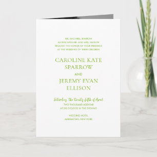 Convite Código QR Verde Vibrante Limpo Casamento Elegante