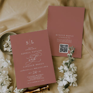 Convite Código SOPHIA QR Boho Terracotta Tudo em Um Casame