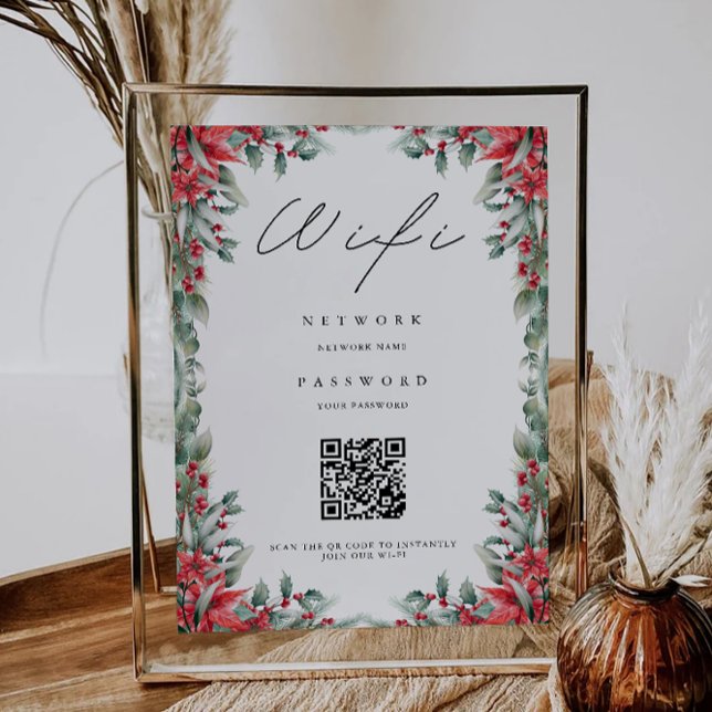 Convite Código Wifi Natal, Conexão Wifi de Código QR (Christmas Wifi Code, QR Code Wifi Connect Invitation)