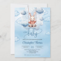 Coelhinha azul-aquática em baloiço no céu