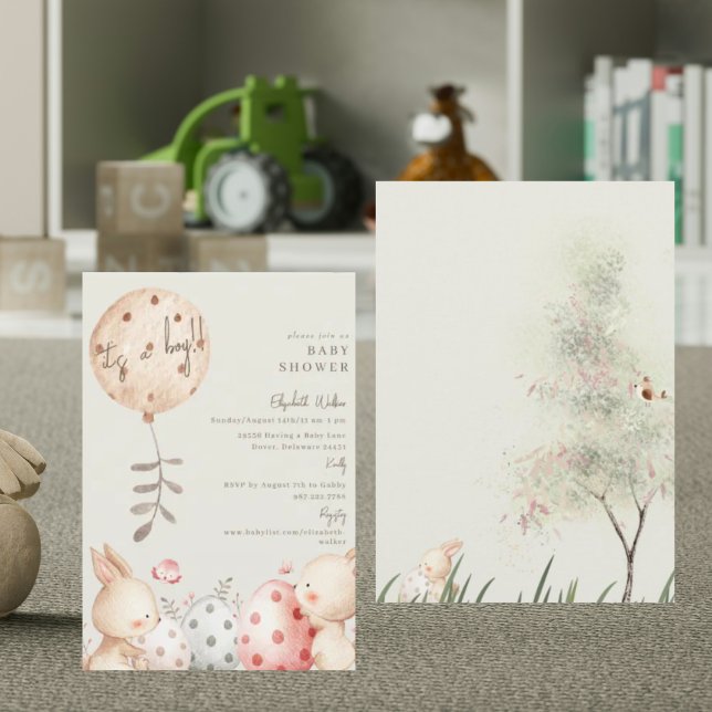 Convite Coelhinho bonito é um Chá de fraldas (Criador carregado)