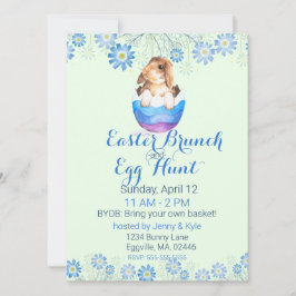 Convite Coelhinho de Aquarela em Páscoa de Ovos em Strike