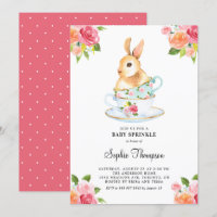 Coelhinho de Aquarela em Teacups Bebê Floral Sprin