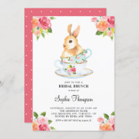 Coelhinho de Aquarela em Teacups Bridal Floral Bru