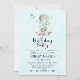 Convite Coelhinho de Bebê Whimsical em uma Festa de aniver