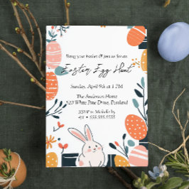 Convite Coelhinho de Desenhar manual e ovos Caça de Ovos d