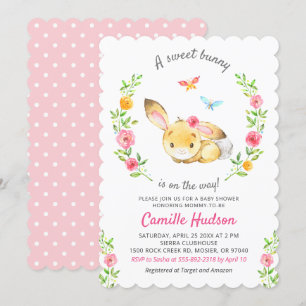 Convite Coelhinho Doce No Caminho Chá De Garota